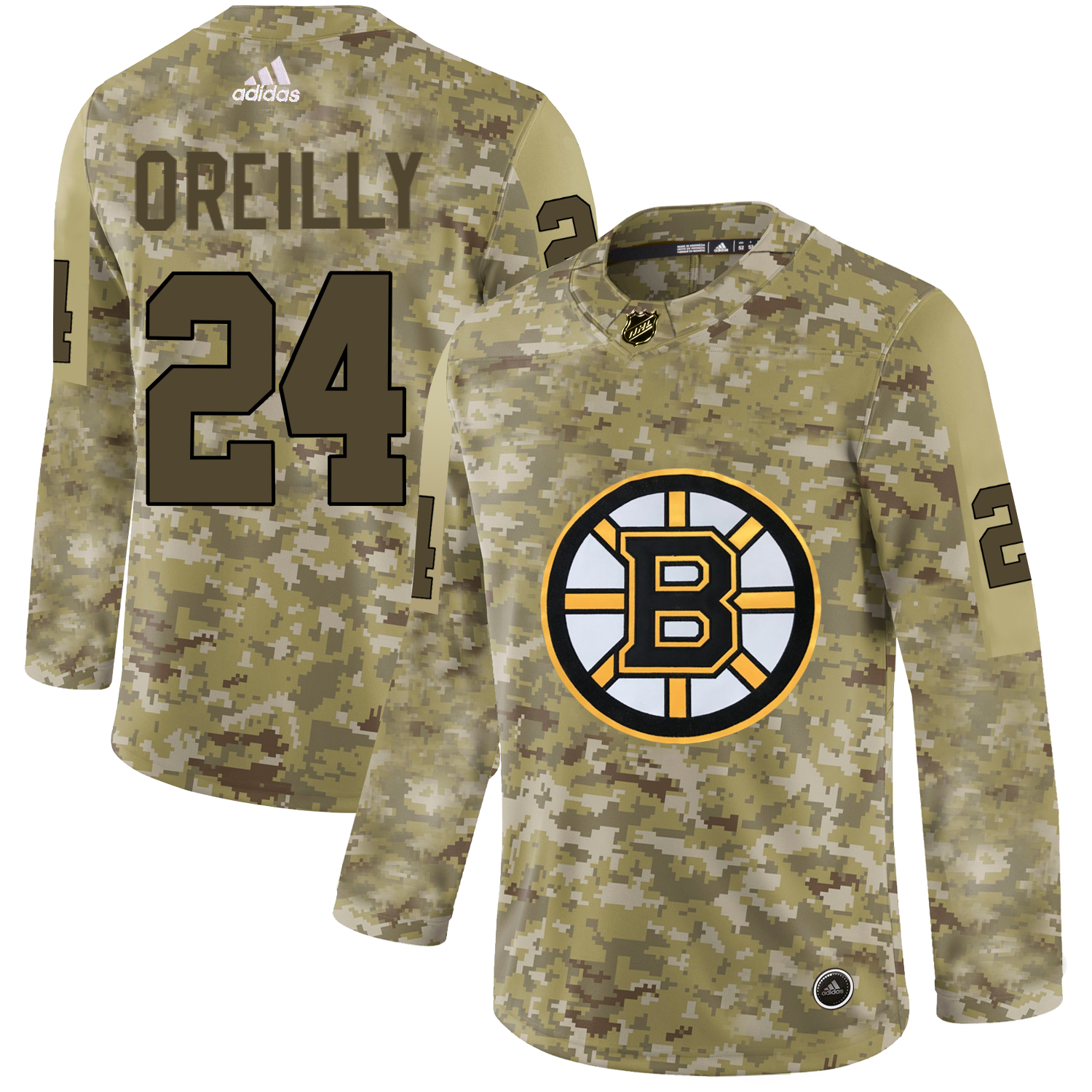 Adidas Bruins #24 Terry O'Reilly Camo Authentic Stitched NHL Jersey