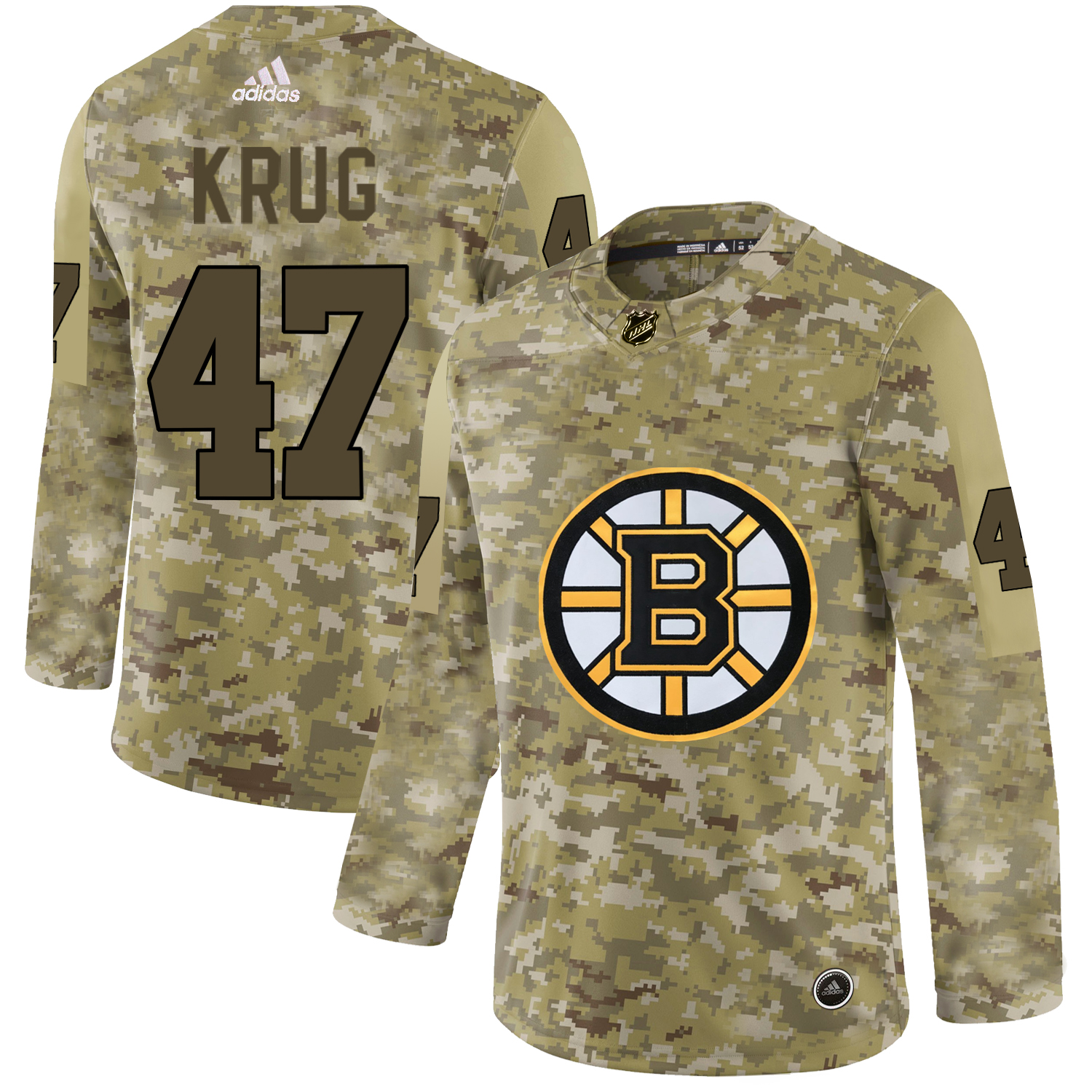 Adidas Bruins #47 Torey Krug Camo Authentic Stitched NHL Jersey - Click Image to Close