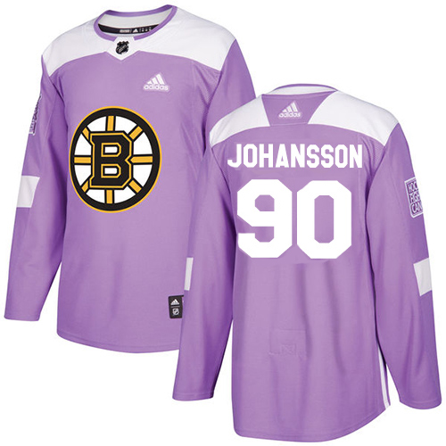 Adidas Bruins #90 Marcus Johansson Purple Authentic Fights Cancer Stitched NHL Jersey