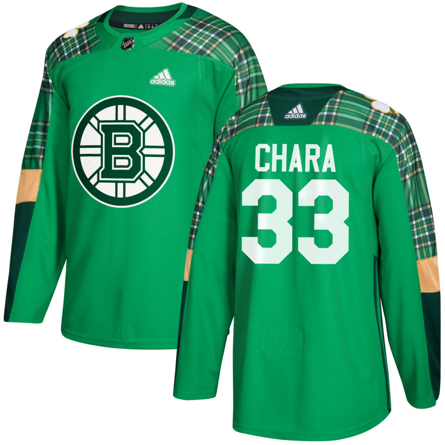 Adidas Bruins #33 Zdeno Chara adidas Green St. Patrick's Day Authentic Practice Stitched NHL Jersey