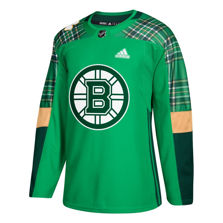 Adidas Bruins Blank adidas Green St. Patrick's Day Authentic Practice Stitched NHL Jersey - Click Image to Close