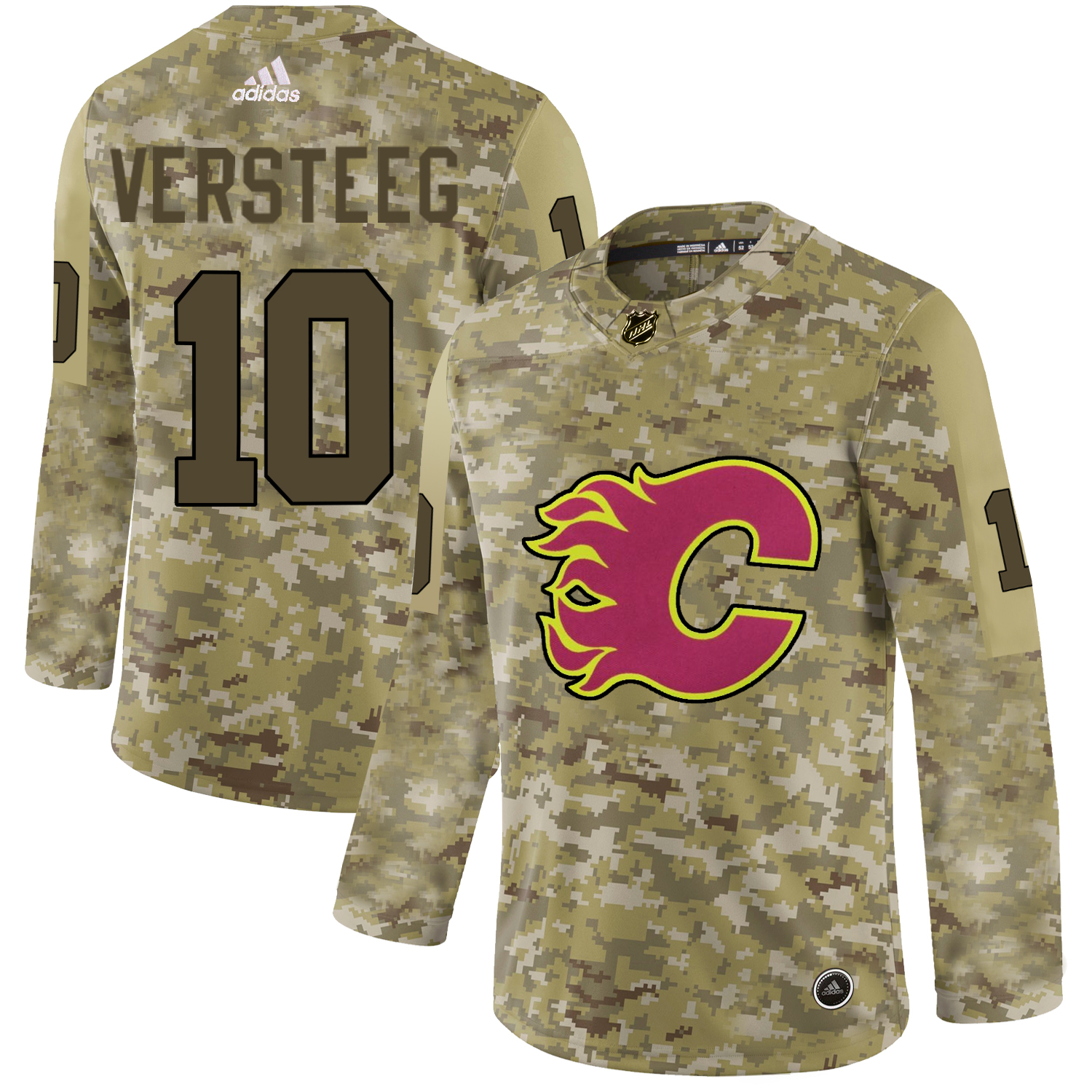 Adidas Flames #10 Kris Versteeg Camo Authentic Stitched NHL Jersey