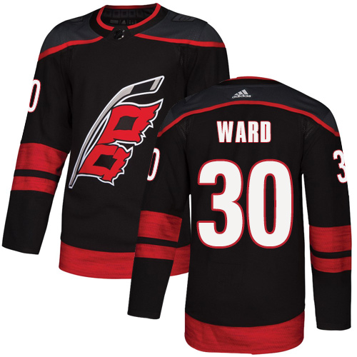 Adidas Hurricanes #30 Cam Ward Black Alternate Authentic Stitched NHL Jersey - Click Image to Close