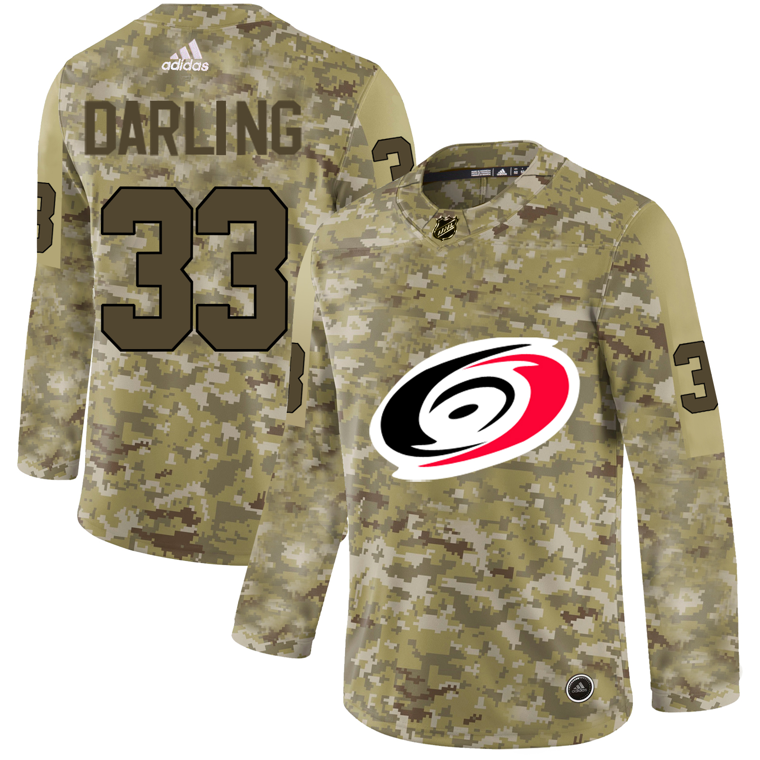 Adidas Hurricanes #33 Scott Darling Camo Authentic Stitched NHL Jersey