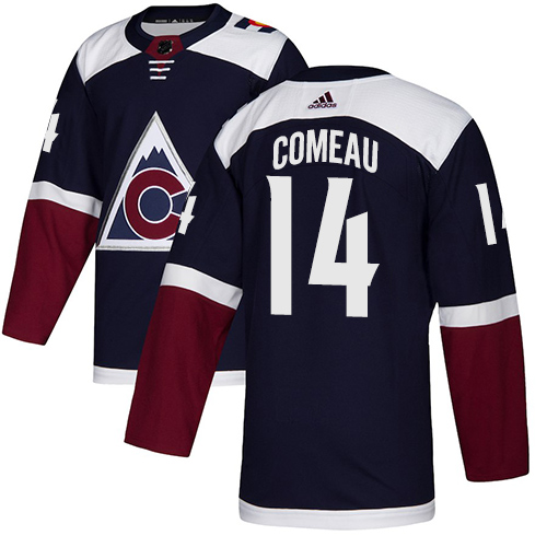 Adidas Avalanche #14 Blake Comeau Navy Alternate Authentic Stitched NHL Jersey