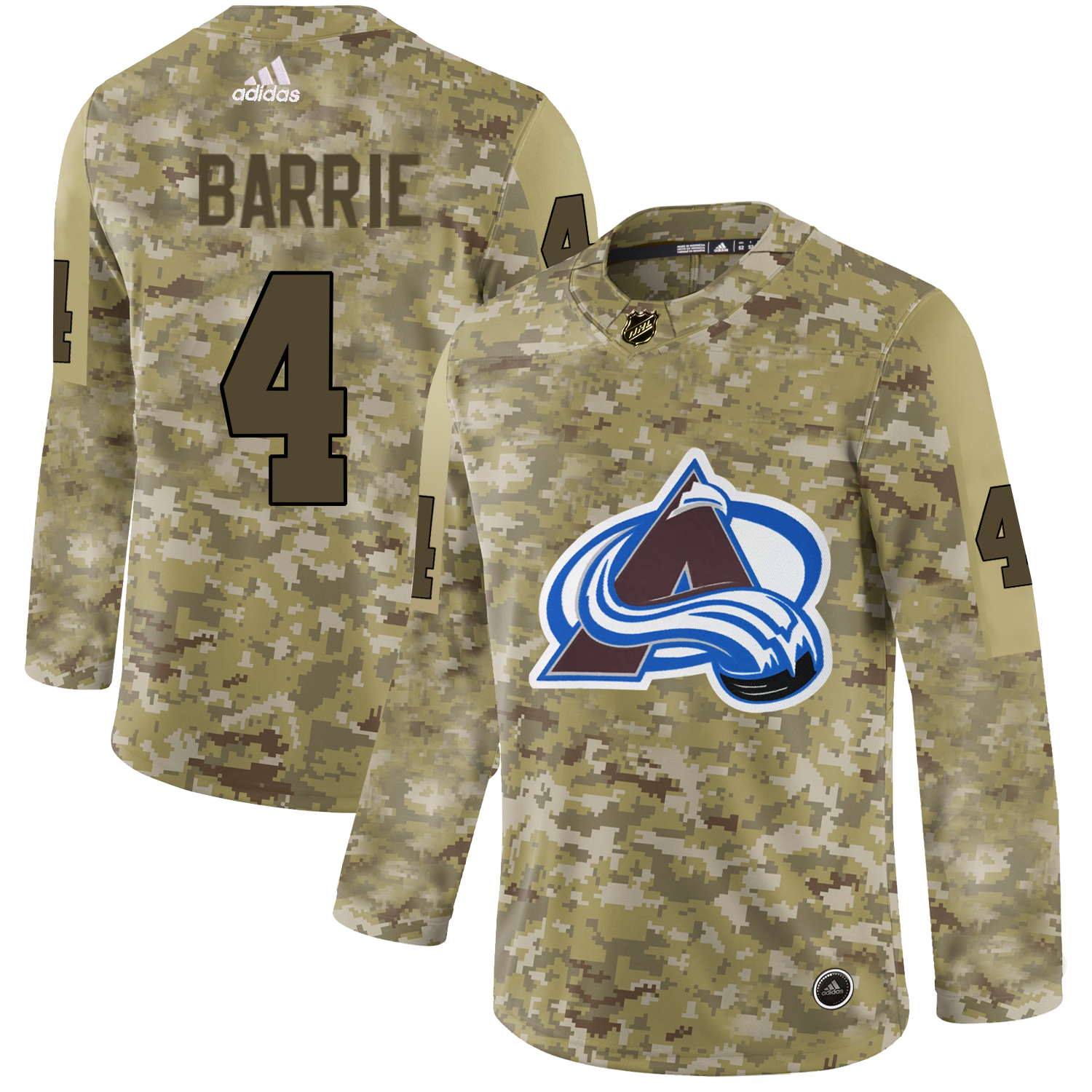 Adidas Avalanche #4 Tyson Barrie Camo Authentic Stitched NHL Jersey