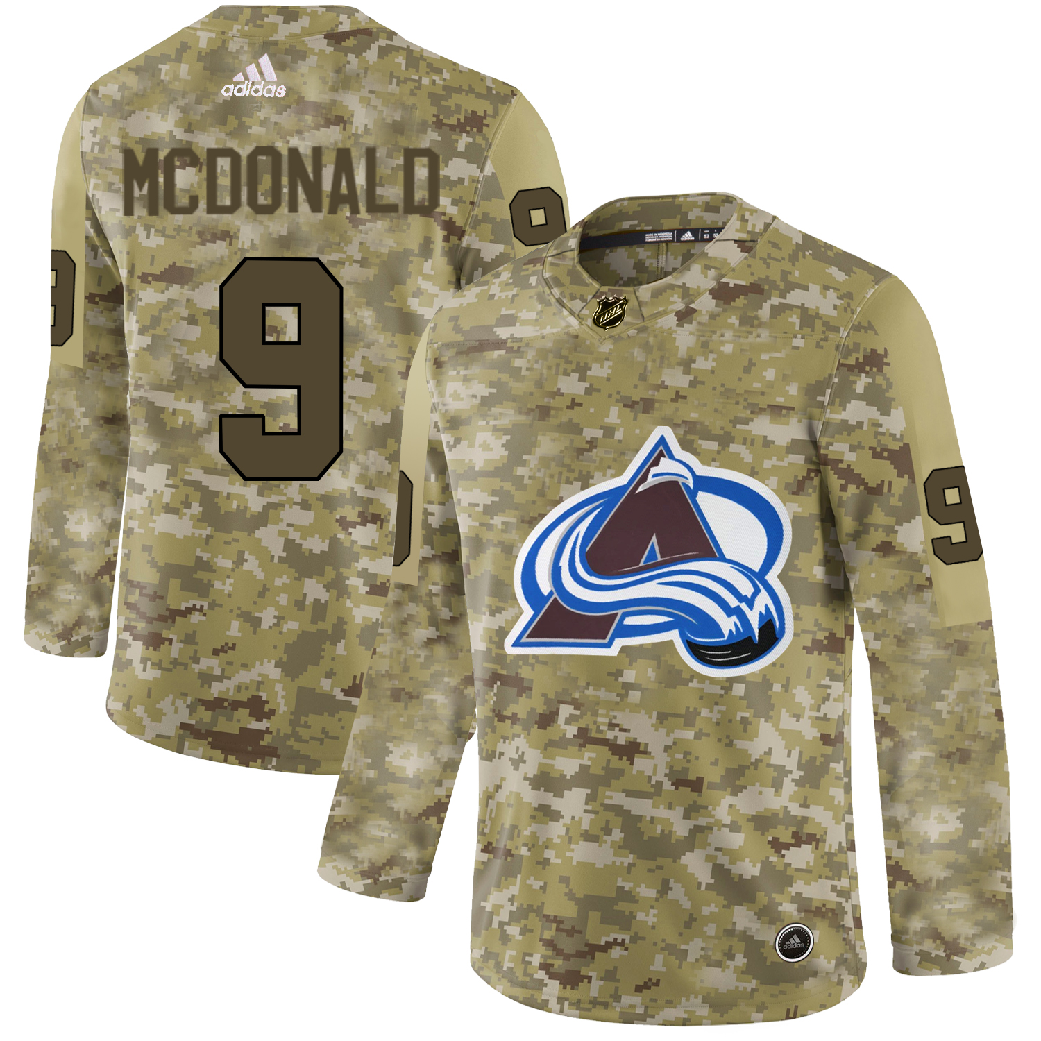 Adidas Avalanche #9 Lanny McDonald Camo Authentic Stitched NHL Jersey