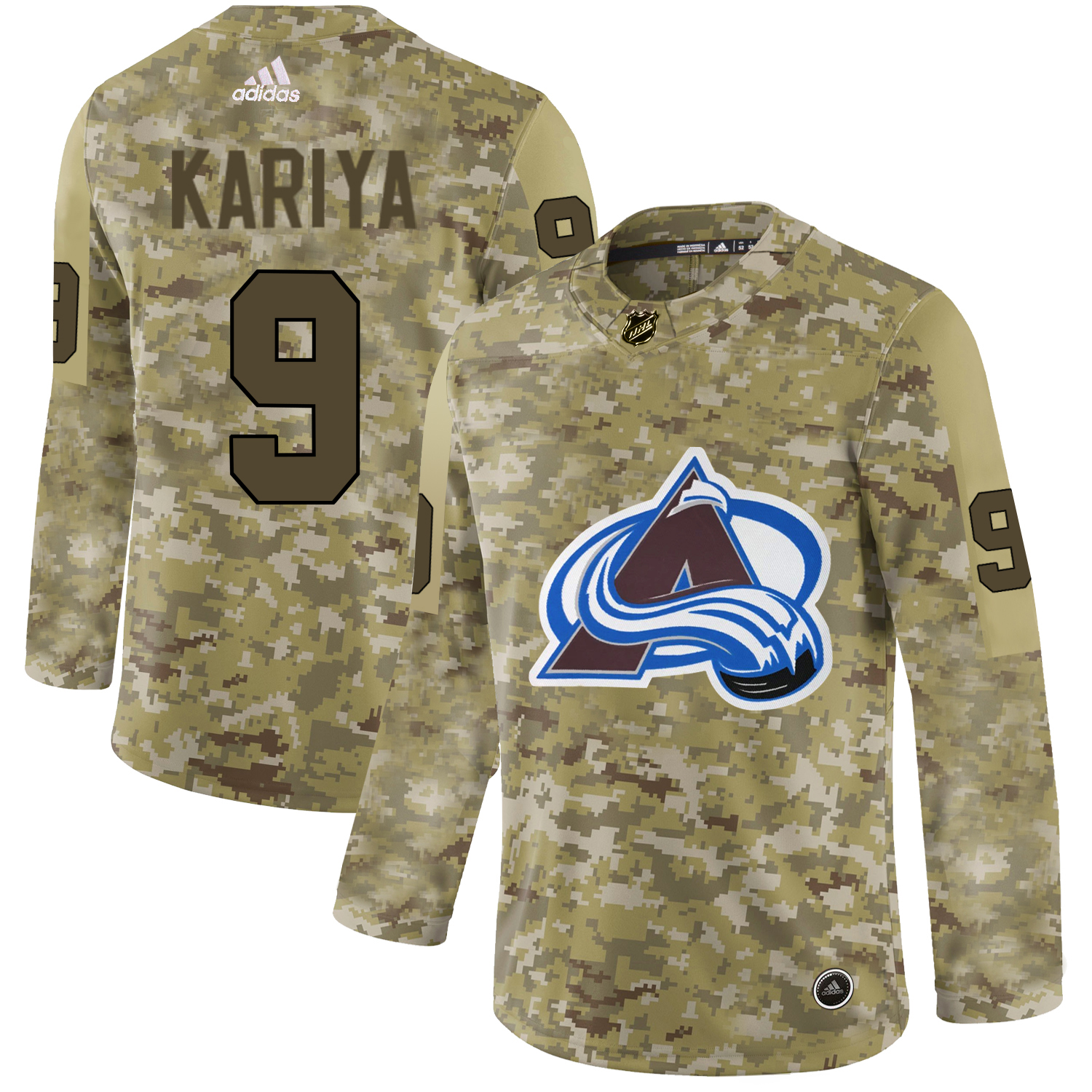 Adidas Avalanche #9 Paul Kariya Camo Authentic Stitched NHL Jersey