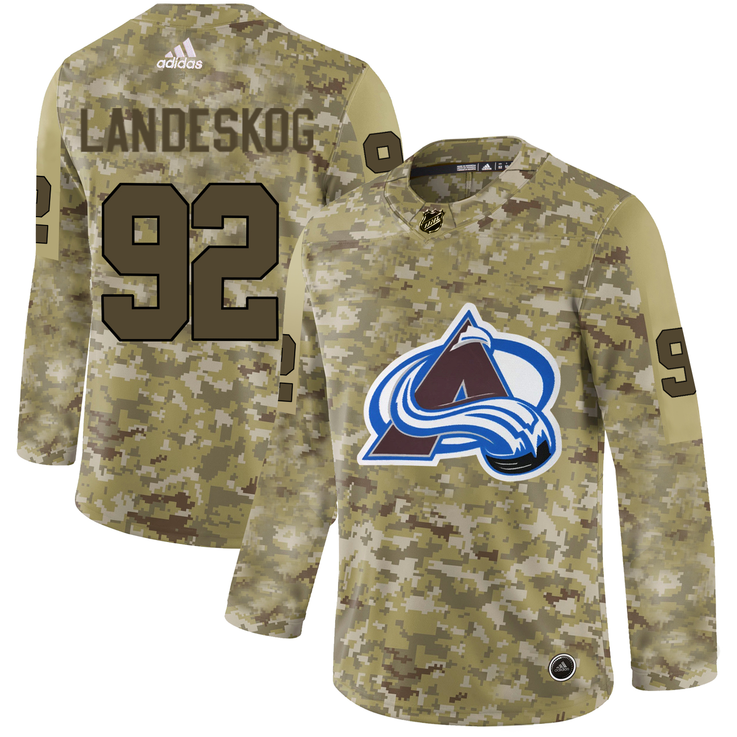 Adidas Avalanche #92 Gabriel Landeskog Camo Authentic Stitched NHL Jersey