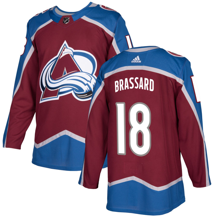 Adidas Avalanche #18 Derick Brassard Burgundy Home Authentic Stitched NHL Jersey