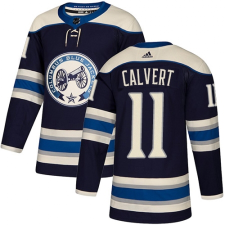 Adidas Blue Jackets #11 Matt Calvert Navy Blue Alternate Authentic Stitched NHL Jersey