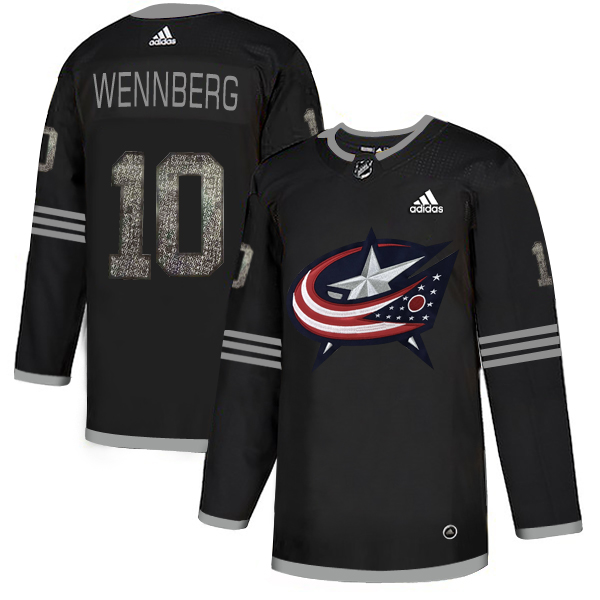 Adidas Blue Jackets #10 Alexander Wennberg Black Authentic Classic Stitched NHL Jersey - Click Image to Close