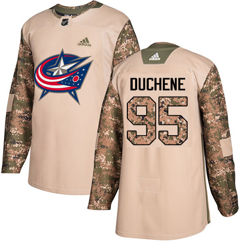 Adidas Blue Jackets #95 Matt Duchene Camo Authentic 2017 Veterans Day Stitched NHL Jersey