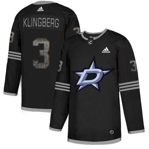 Adidas Stars #3 John Klingberg Black Authentic Classic Stitched NHL Jersey