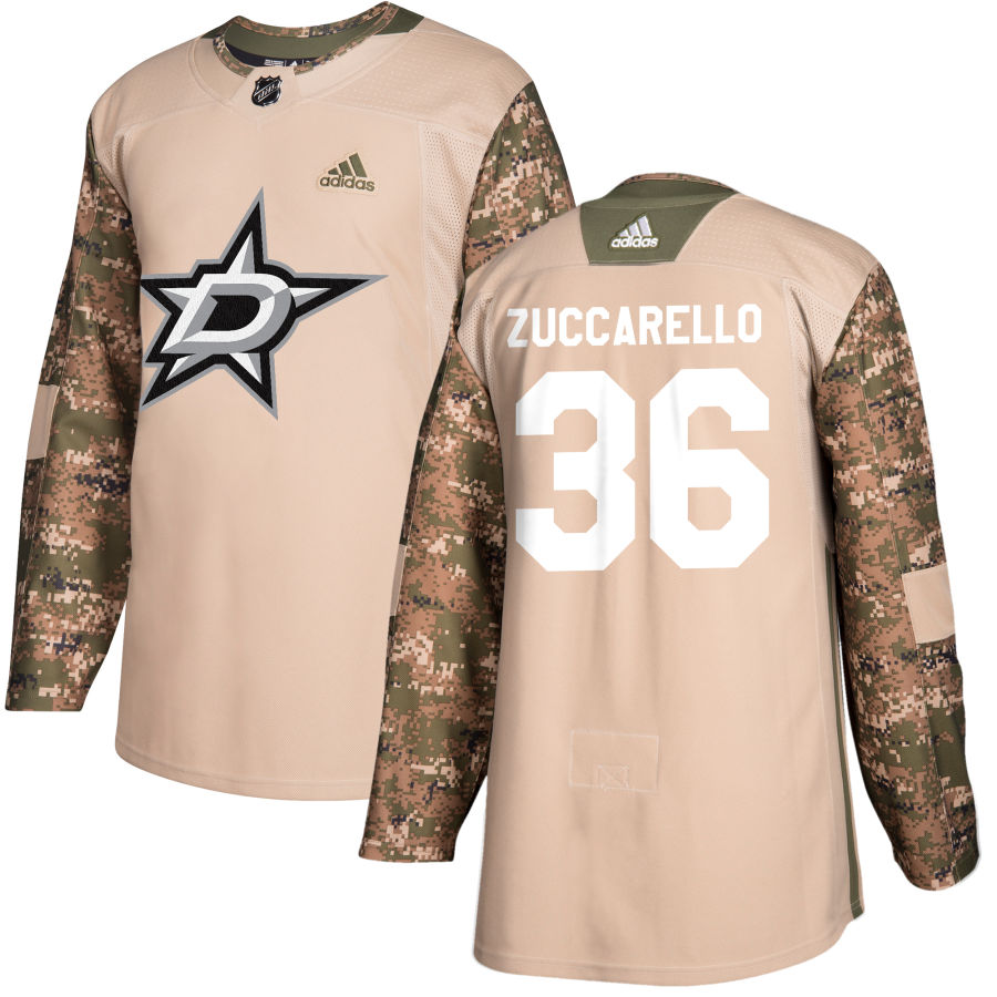 Adidas Stars #36 Mats Zuccarello Camo Authentic 2017 Veterans Day Stitched NHL Jersey