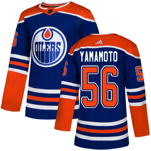 Adidas Oilers #56 Kailer Yamamoto Royal Blue Alternate Authentic Stitched NHL Jersey