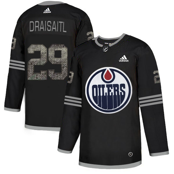 Adidas Oilers #29 Leon Draisaitl Black Authentic Classic Stitched NHL Jersey - Click Image to Close