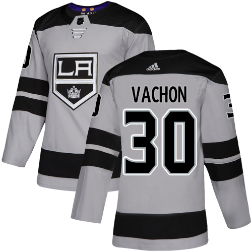 Adidas Kings #30 Rogie Vachon Gray Alternate Authentic Stitched NHL Jersey