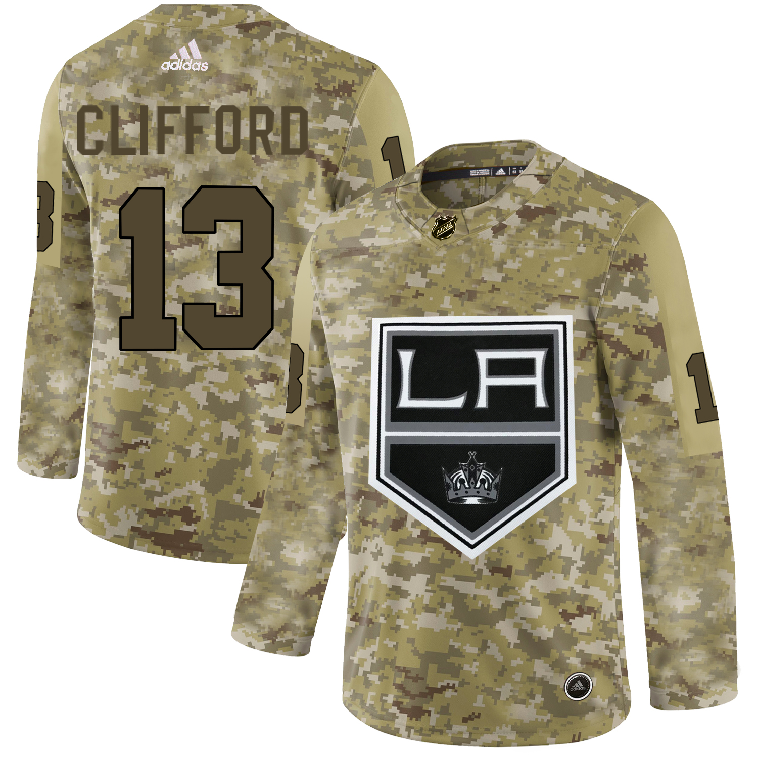 Adidas Kings #13 Kyle Clifford Camo Authentic Stitched NHL Jersey