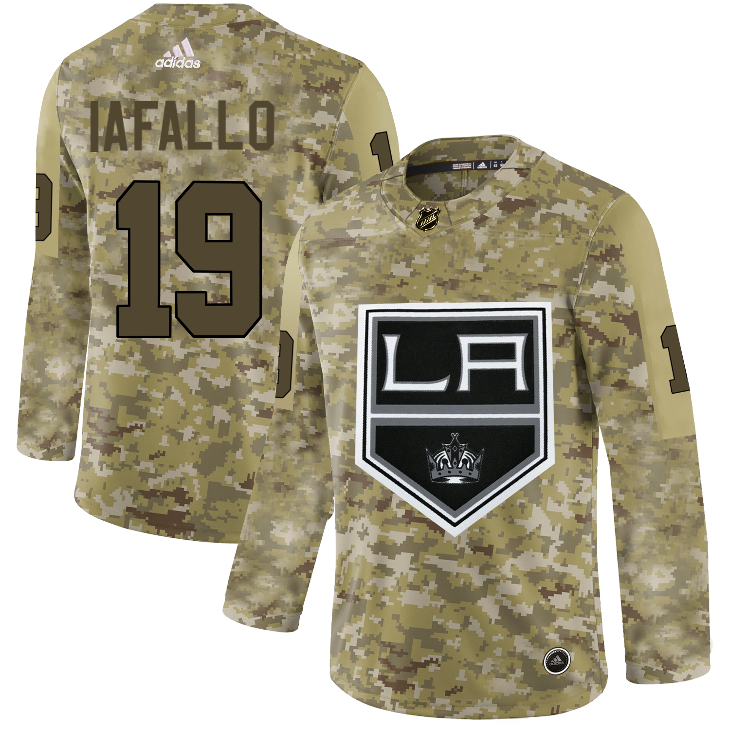 Adidas Kings #19 Alex Iafallo Camo Authentic Stitched NHL Jersey