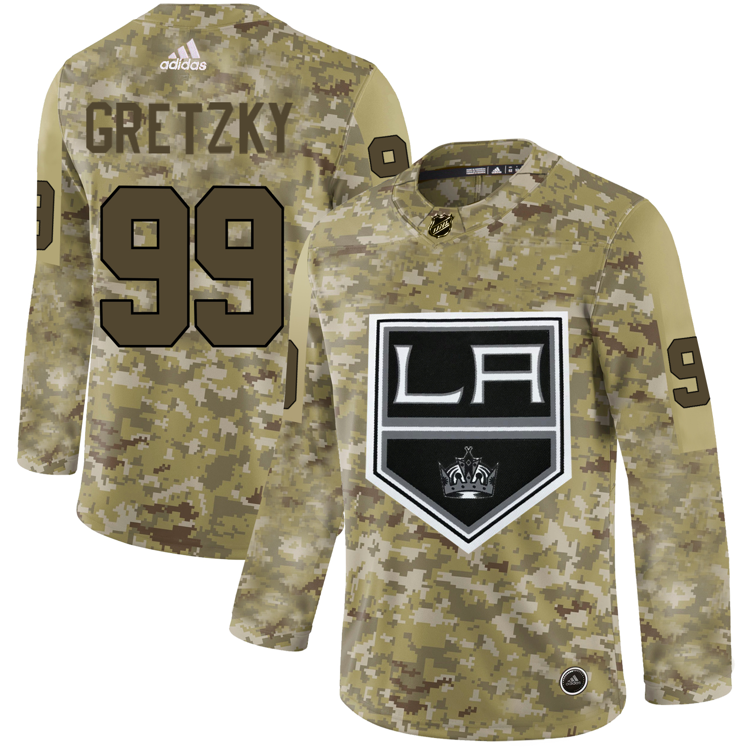 Adidas Kings #99 Wayne Gretzky Camo Authentic Stitched NHL Jersey