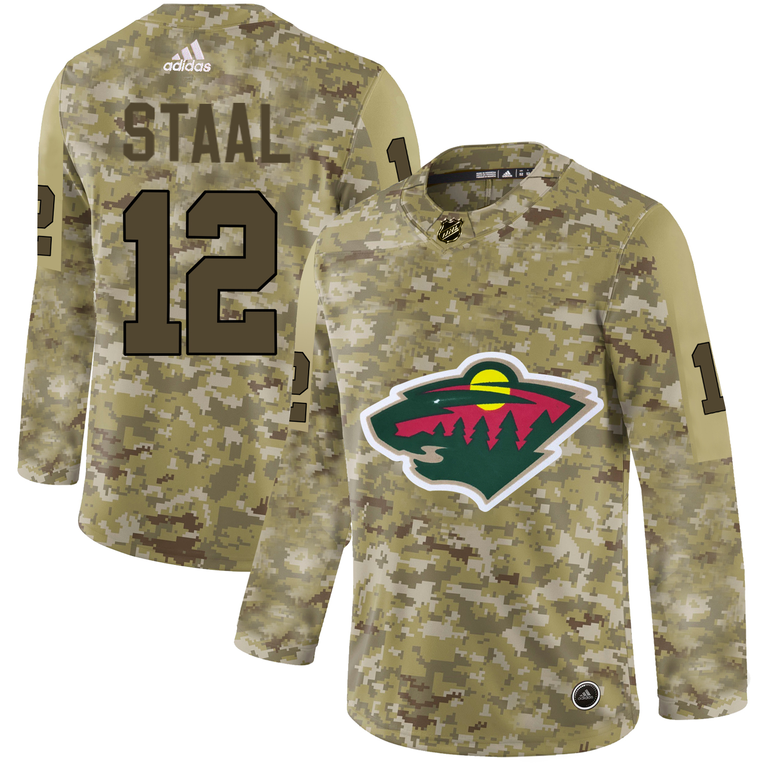 Adidas Wild #12 Eric Staal Camo Authentic Stitched NHL Jersey - Click Image to Close