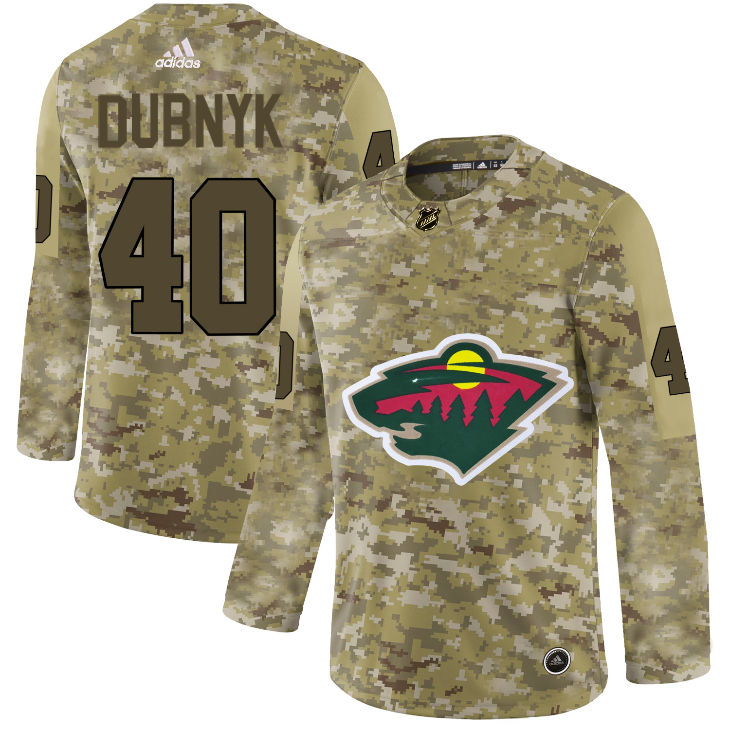 Adidas Wild #40 Devan Dubnyk Camo Authentic Stitched NHL Jersey