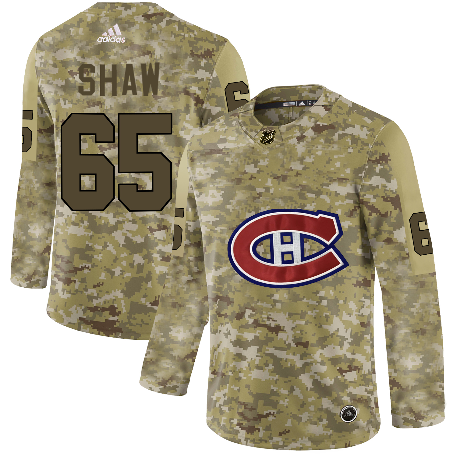 Adidas Canadiens #65 Andrew Shaw Camo Authentic Stitched NHL Jersey