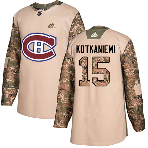 Adidas Canadiens #15 Jesperi Kotkaniemi Camo Authentic 2017 Veterans Day Stitched NHL Jersey