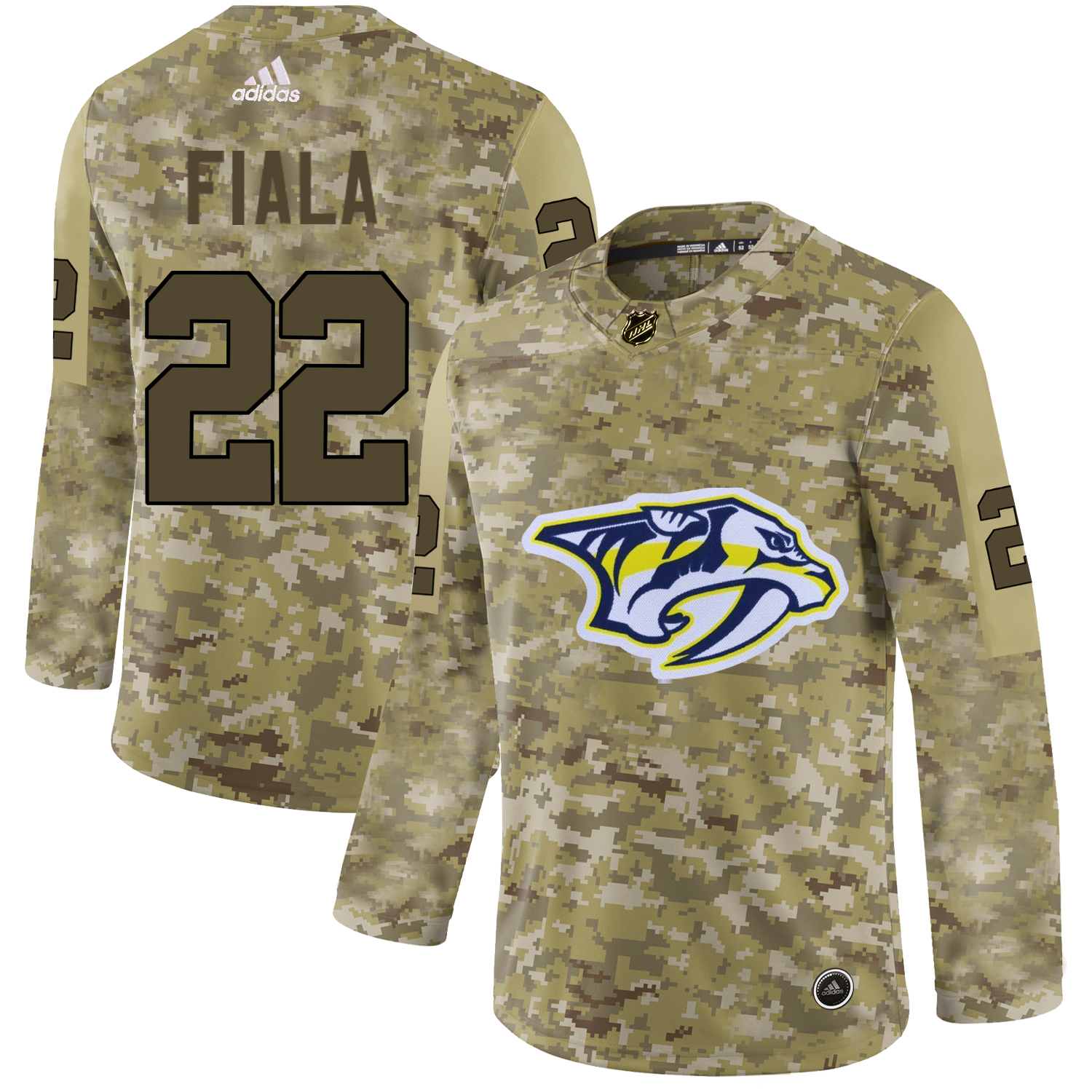 Adidas Predators #22 Kevin Fiala Camo Authentic Stitched NHL Jersey