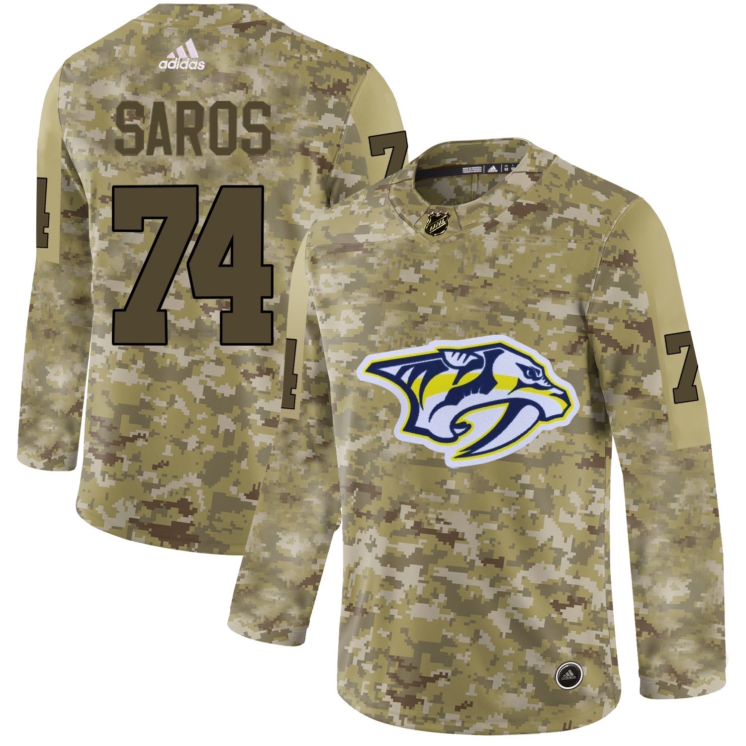 Adidas Predators #74 Juuse Saros Camo Authentic Stitched NHL Jersey