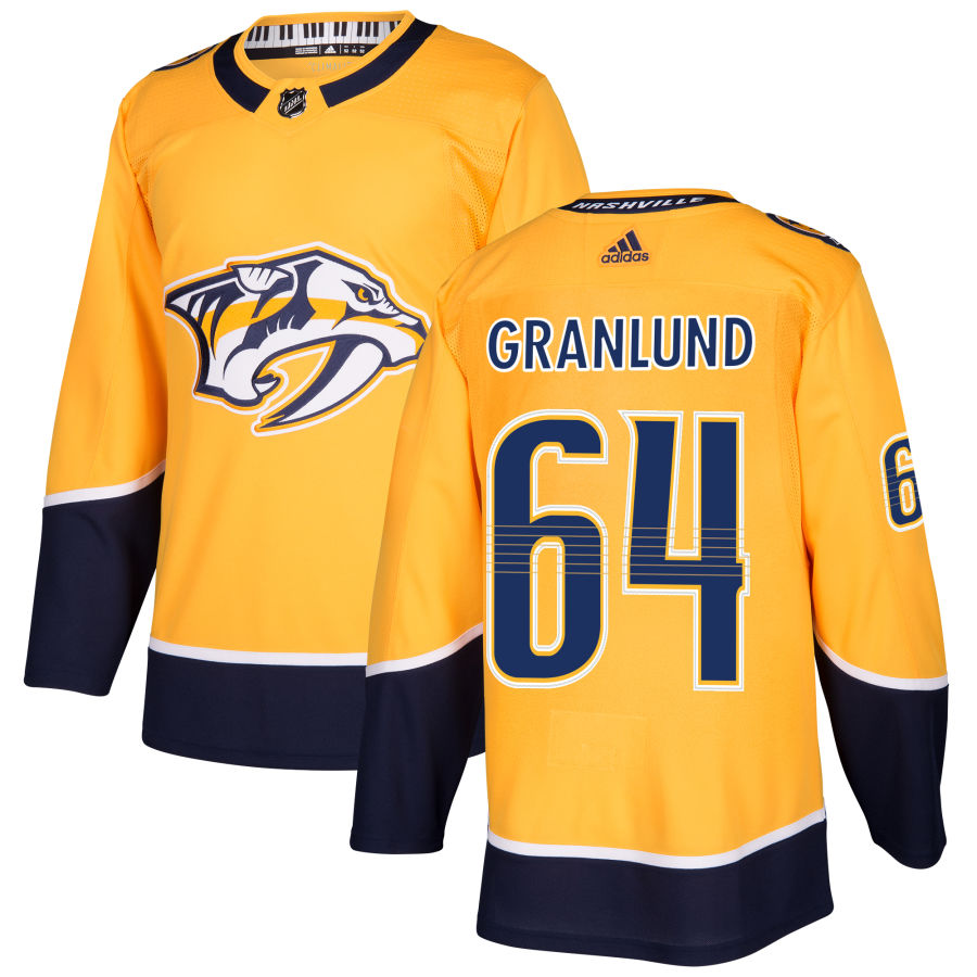 Adidas Predators #64 Mikael Granlund Yellow Home Authentic Stitched NHL Jersey