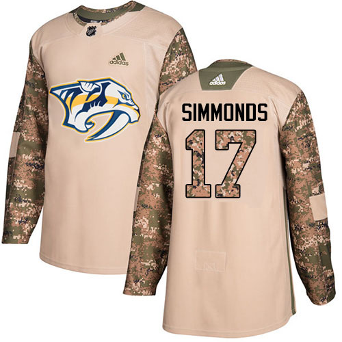 Adidas Predators #17 Wayne Simmonds Camo Authentic 2017 Veterans Day Stitched NHL Jersey