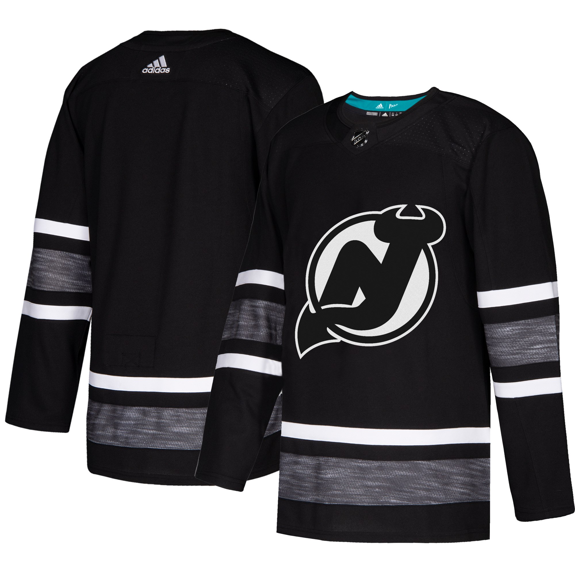 Adidas Devils Blank Black 2019 All-Star Game Parley Authentic Stitched NHL Jersey - Click Image to Close