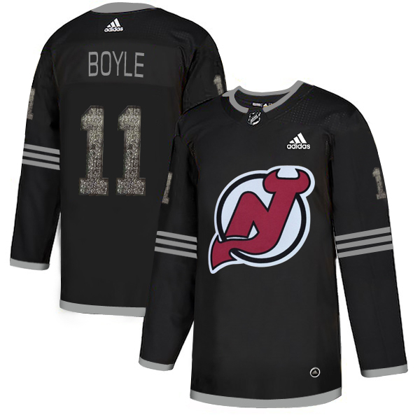 Adidas Devils #11 Brian Boyle Black Authentic Classic Stitched NHL Jersey - Click Image to Close