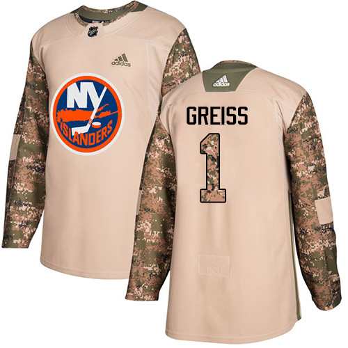 Adidas Islanders #1 Thomas Greiss Camo Authentic 2017 Veterans Day Stitched NHL Jersey