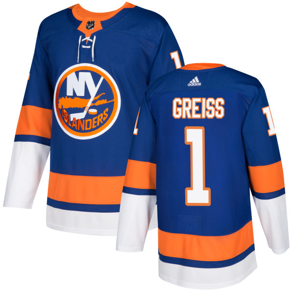 Adidas Islanders #1 Thomas Greiss Royal Blue Home Authentic Stitched NHL Jersey - Click Image to Close