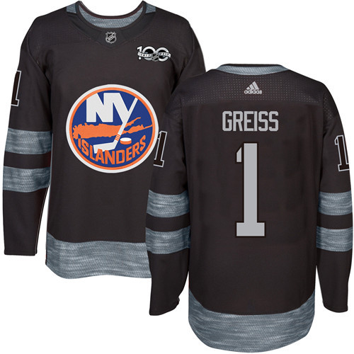 Adidas Islanders #1 Thomas Greiss Black 1917-2017 100th Anniversary Stitched NHL Jersey