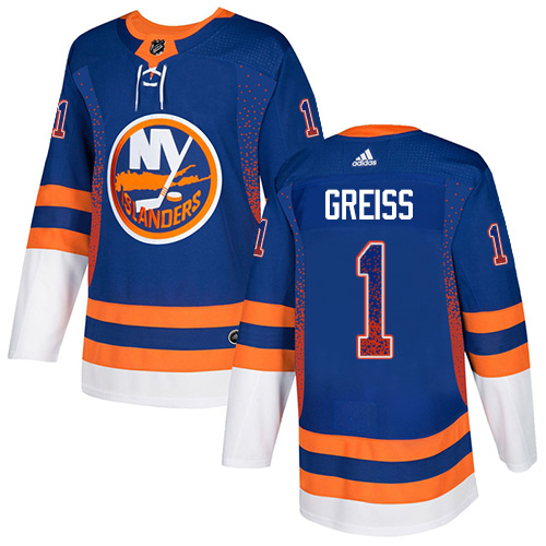 Adidas Islanders #1 Thomas Greiss Royal Blue Home Authentic Drift Fashion Stitched NHL Jersey