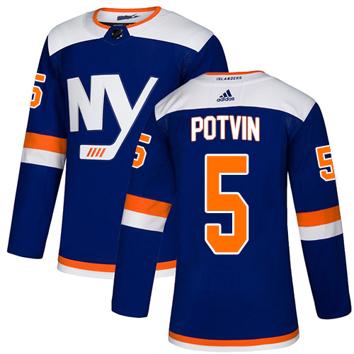 Adidas Islanders #5 Denis Potvin Blue Authentic Alternate Stitched NHL Jersey