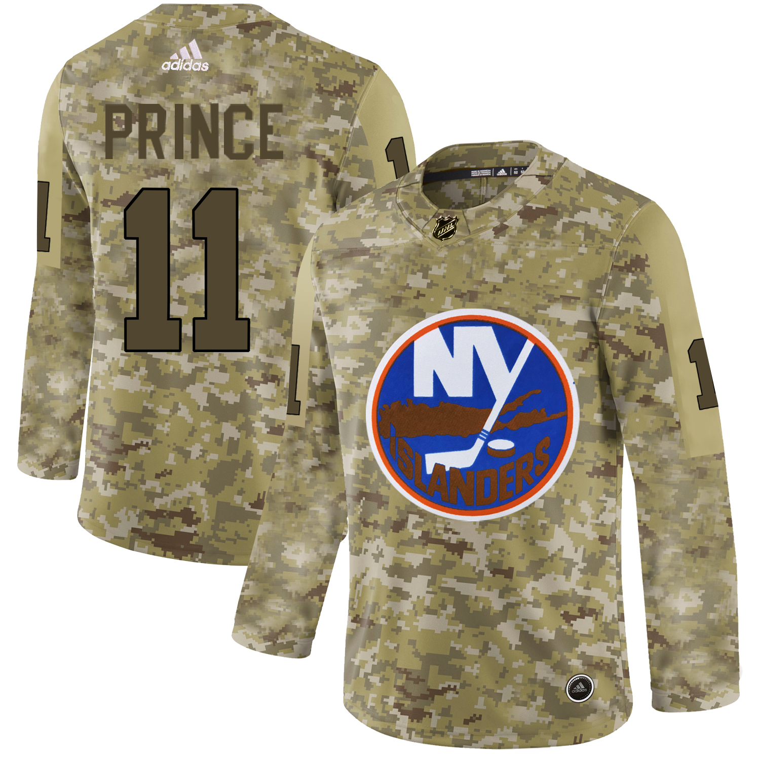 Adidas Islanders #11 Shane Prince Camo Authentic Stitched NHL Jersey - Click Image to Close