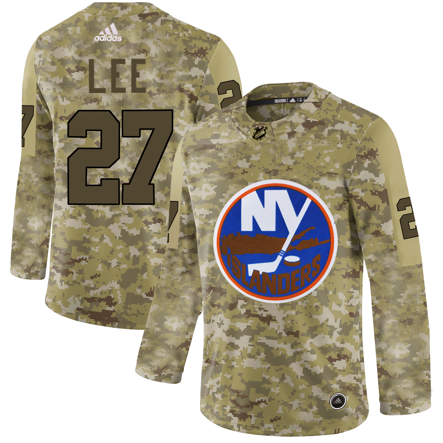 Adidas Islanders #27 Anders Lee Camo Authentic Stitched NHL Jersey - Click Image to Close