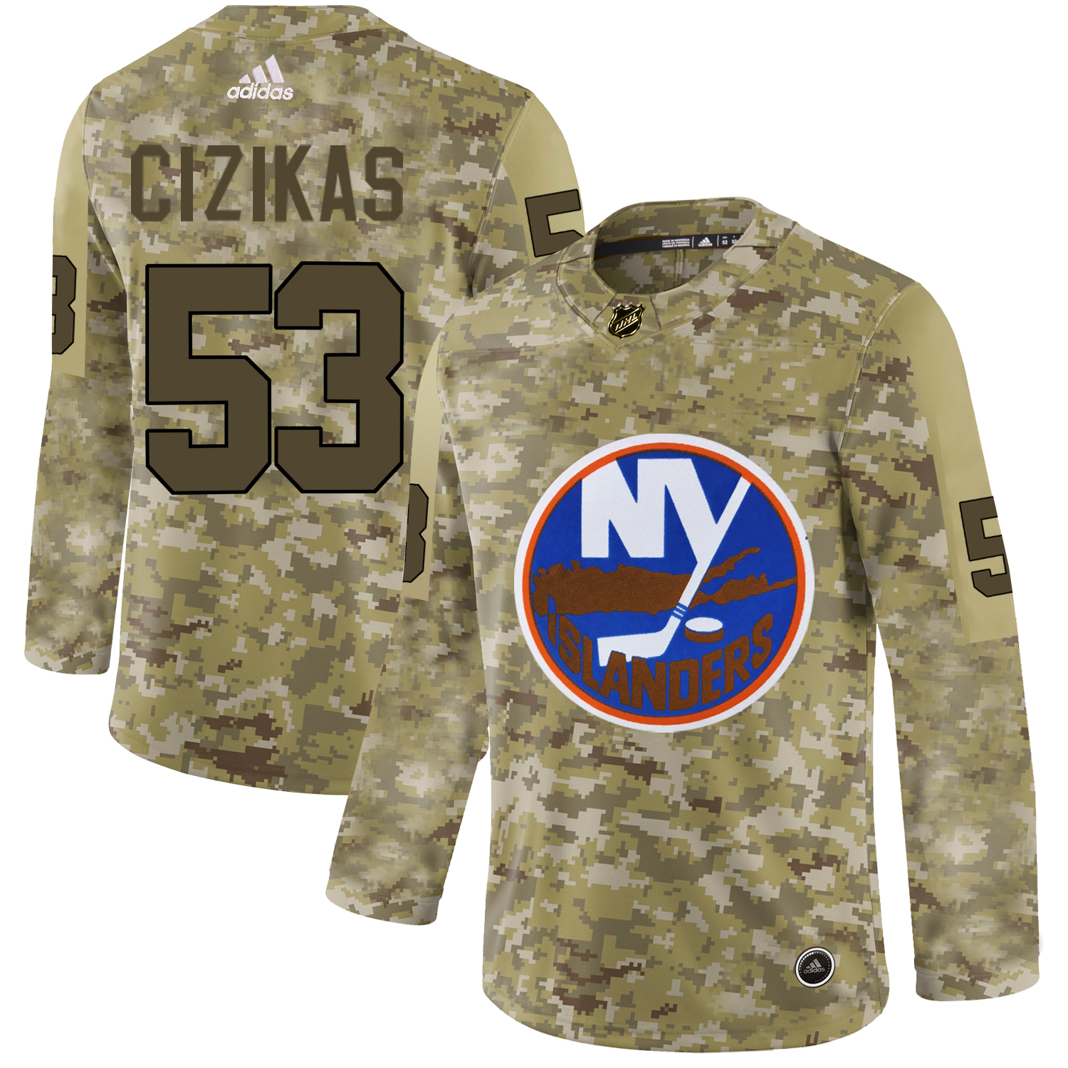 Adidas Islanders #53 Casey Cizikas Camo Authentic Stitched NHL Jersey