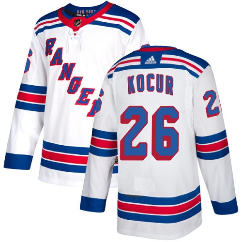 Adidas Rangers #26 Joe Kocur White Away Authentic Stitched NHL Jersey - Click Image to Close