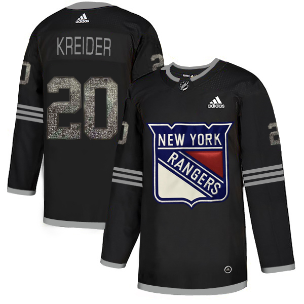 Adidas Rangers #20 Chris Kreider Black Authentic Classic Stitched NHL Jersey - Click Image to Close