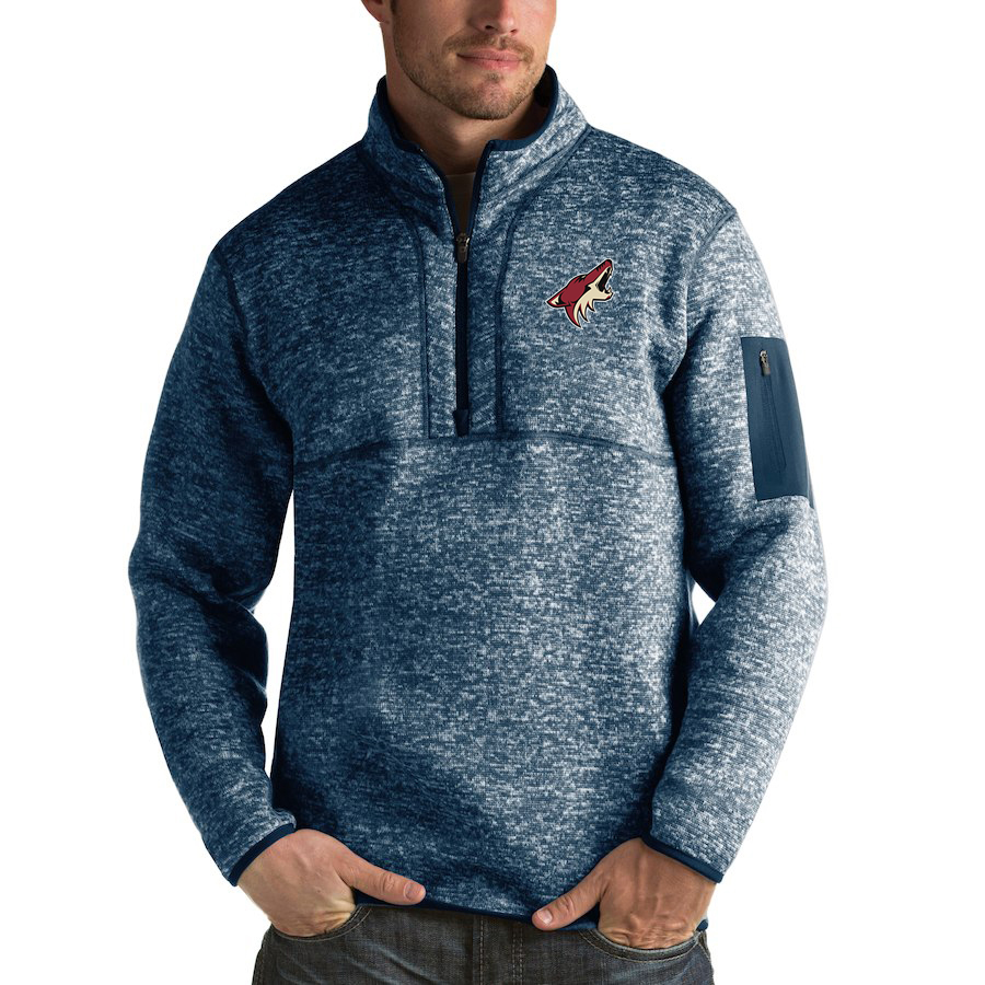 Arizona Coyotes Antigua Fortune Quarter-Zip Pullover Jacket Royal