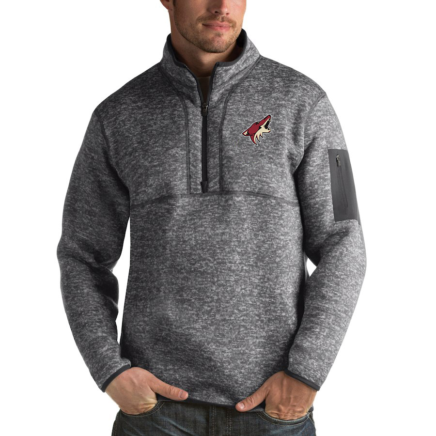 Arizona Coyotes Antigua Fortune Quarter-Zip Pullover Jacket Black