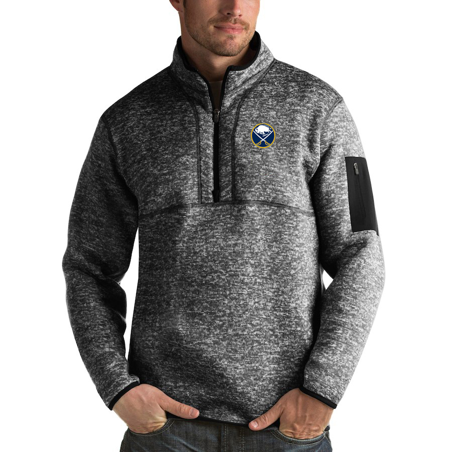 Buffalo Sabres Antigua Fortune Quarter-Zip Pullover Jacket Charcoal