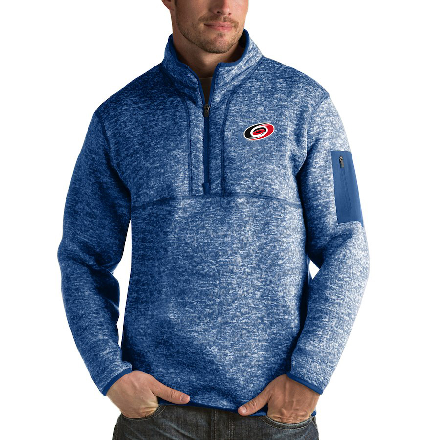 Carolina Hurricanes Antigua Fortune Quarter-Zip Pullover Jacket Blue