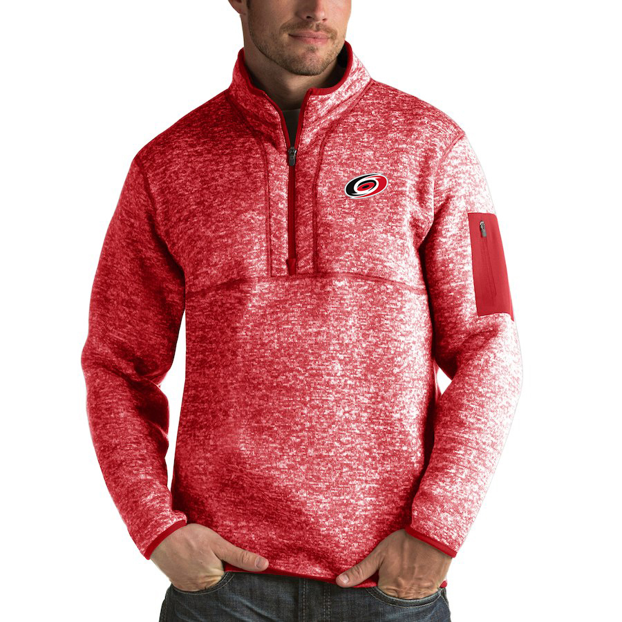 Carolina Hurricanes Antigua Fortune Quarter-Zip Pullover Jacket Red